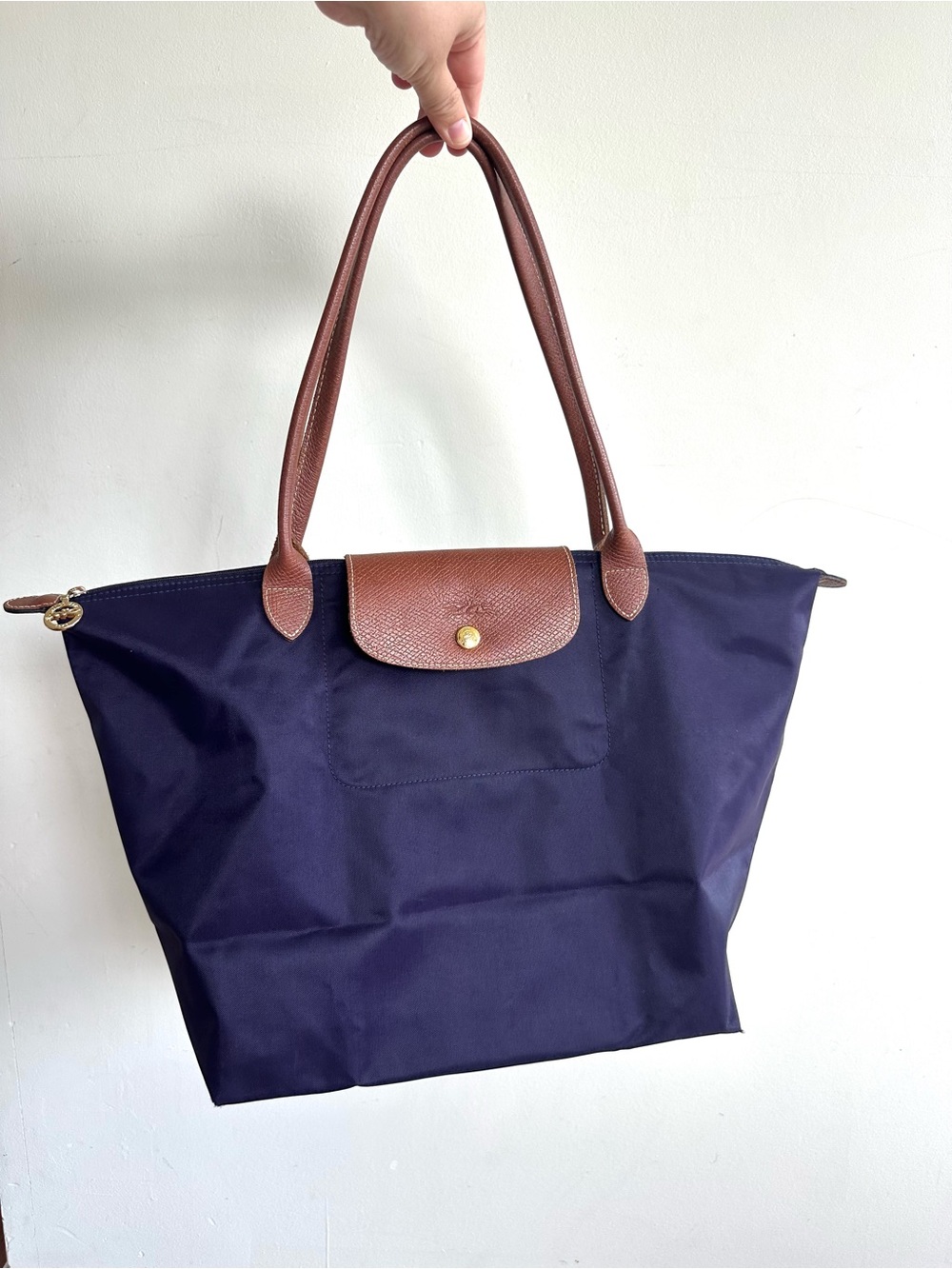 Longchamp Le Pliage Bilberry Purple Shoulder Tote Medium Top Handle Nylon Tote